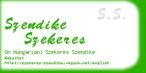 szendike szekeres business card